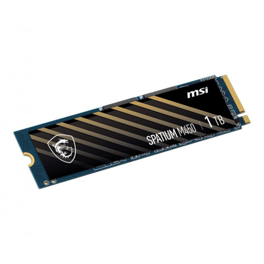  SSD|MSI|SPATIUM M450|1TB|M.2|PCIe Gen4|NVMe|3D NAND|Write speed 3000 MBytes/sec|Read speed 3600 MBytes/sec|2.15mm|TBW 600 TB|MTBF 1500000 hours|S78-440L980-P83 