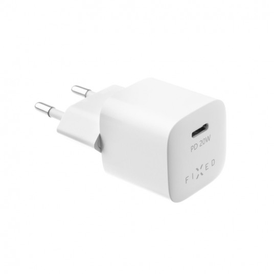  FIXED Mini USB-C Travel Charger 20W, White 
