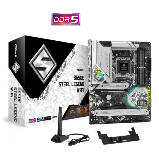Mainboard|ASROCK|AMD B650|SAM5|ATX|Memory DDR5|Memory slots 4|1xPCI-Express 3.0 16x|1xPCI-Express 5.0 16x|3xM.2|1xHDMI|1xDisplayPort|1xAudio-Out|1xMicrophone|2xUSB 2.0|5xUSB 3.2|1xUSB-C|1xOptical S/PDIF|1xRJ45|B650ESTEELLEGENDWIFI