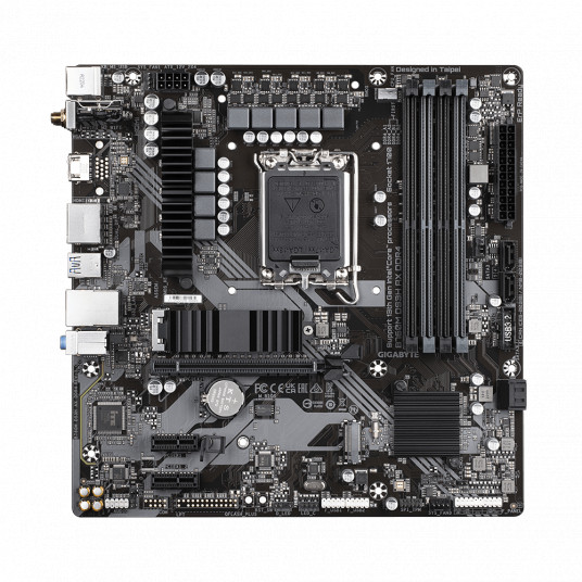 Gigabyte B760M DS3H AX 1.3 M/B Processor family Intel, Processor socket LGA1700, DDR4 DIMM, Memory slots 4, Supported hard disk drive interfaces SATA, M.2, Number of SATA connectors 4, Chipset Intel B760 Express, Micro ATX