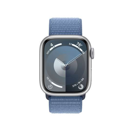 Išmanusis laikrodis Apple Watch Series 9 GPS 41mm Silver Aluminium Case with Winter Blue Sport Loop MR923ET/A