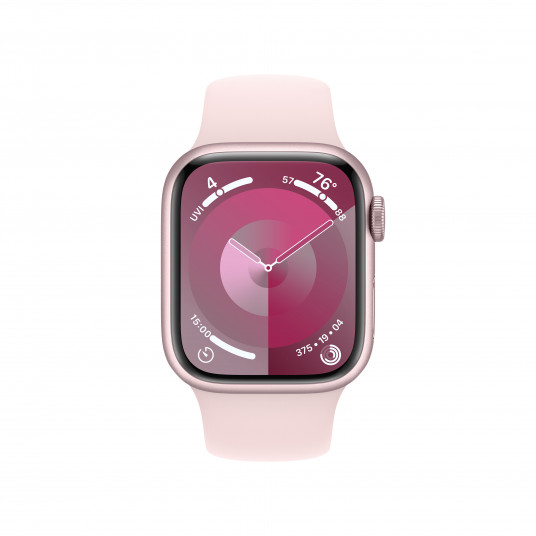 Išmanusis laikrodis Apple Watch Series 9 GPS + Cellular 41mm Pink Aluminium Case with Light Pink Sport Band - S/M MRHY3ET/A