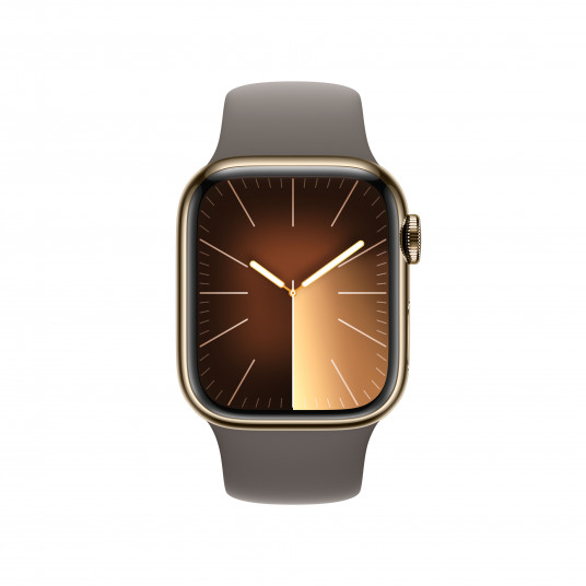  Išmanusis laikrodis Apple Watch Series 9 GPS + Cellular 41mm Gold Stainless Steel Case with Clay Sport Band - M/L MRJ63ET/A 