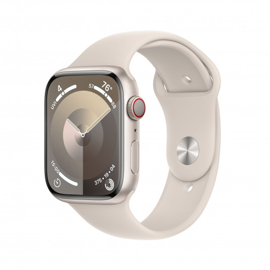 Išmanusis laikrodis Apple Watch Series 9 GPS + Cellular 45mm Starlight Aluminium Case with Starlight Sport Band - S/M MRM83ET/A