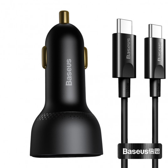  Ładowarka samochodowa Baseus Superme USB, USB-C, 100W + kabel USB-C (czarna) 