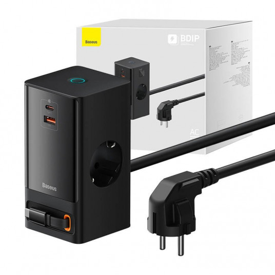  Ładowarka sieciowa / listwa zasilająca Baseus PowerCombo65W (czarna) 