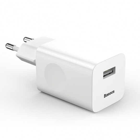  Kroviklis Baseus 24W USB QC3.0, baltas 