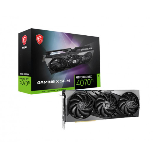  Graphics Card|MSI|NVIDIA GeForce RTX 4070 Ti|12 GB|GDDR6X|192 bit|PCIE 4.0 16x|1xHDMI|3xDisplayPort|RTX4070TIGAMXSLIM12G 