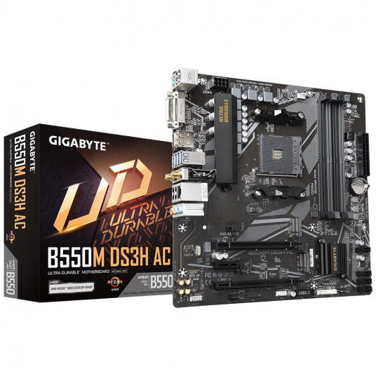 Mainboard|GIGABYTE|AMD B550|SAM4|Micro-ATX|Memory DDR4|Memory slots 4|1xPCI-Express 3.0 1x|1xPCI-Express 3.0 4x|1xPCI-Express 4.0 16x|2xM.2|1xDVI-D|1xHDMI|1xDisplayPort|4xUSB 2.0|4xUSB 3.2|1xPS/2|1xRJ45|3xAudio port|B550MDS3HAC1.5