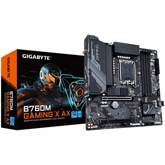  Mainboard|GIGABYTE|Intel B760 Express|LGA1700|Micro-ATX|Memory DDR5|Memory slots 4|1xPCI-Express 4.0 16x|1xM.2|1xHDMI|1xDisplayPort|5xUSB 2.0|3xUSB 3.2|1xRJ45|3xAudio port|B760MGAMINGXAX1.2 