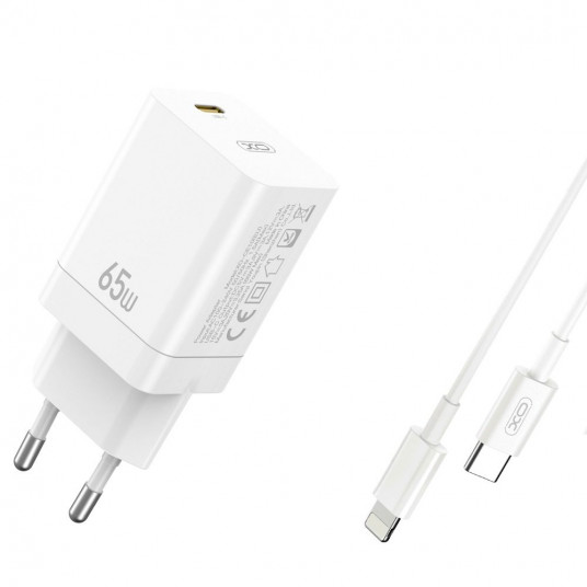  XO CE10 Wall charger PD / 65W / 1x USB-C / USB-C Lightning cable 