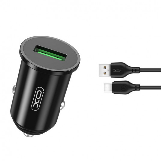  XO TZ12 Car Charger QC 3.0 18W + USB-C cable 