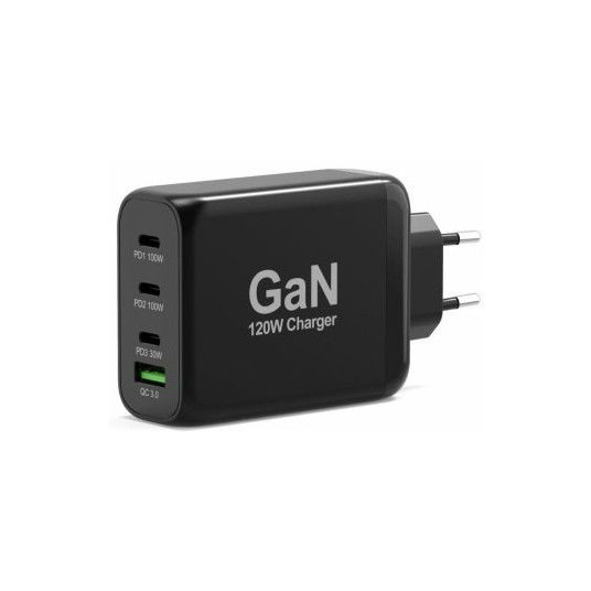  GaN Port Power Delivery and Quick Charge 120W USB-C & USB-A Charger 