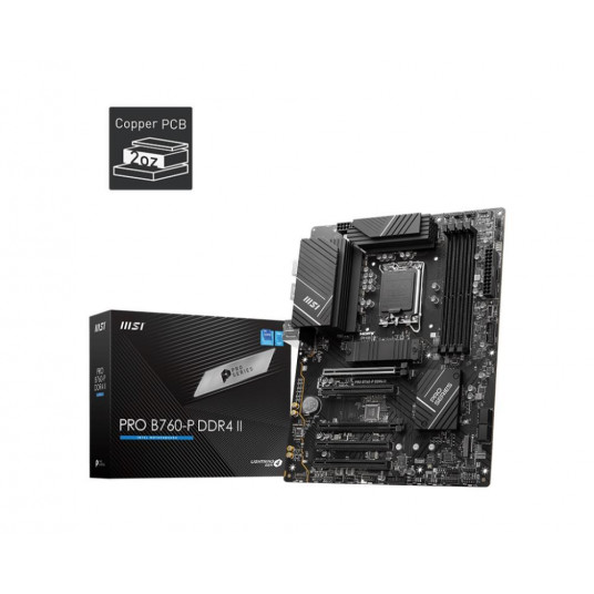 Mainboard|MSI|Intel B760 Express|LGA1700|Memory DDR4|Memory slots 4|5xPCI-Express 5.0 16x|2xM.2|1xHDMI|1xDisplayPort|2xUSB 2.0|2xUSB 3.2|1xUSB-C|1xOptical S/PDIF|1xRJ45|5xAudio port|PROB760-PDDR4II