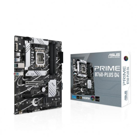  Mainboard|ASUS|Intel B760 Express|LGA1700|ATX|Memory DDR4|Memory slots 4|2xPCI-Express 3.0 1x|1xPCI-Express 4.0 16x|1xPCI-Express 5.0 16x|3xM.2|1x15pin D-sub|1xHDMI|1xDisplayPort|2xUSB 2.0|3xUSB 3.2|1xUSB-C|1xRJ45|3xAudio port|PRIMEB760-PLUSD4 