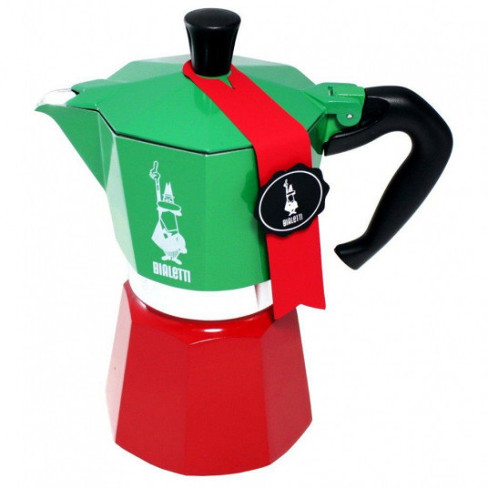  Bialetti 0005323 Rankinis kavos virimo aparatas Mokos gaminimo indas 0,24 L Žalia, Raudona, Balta 