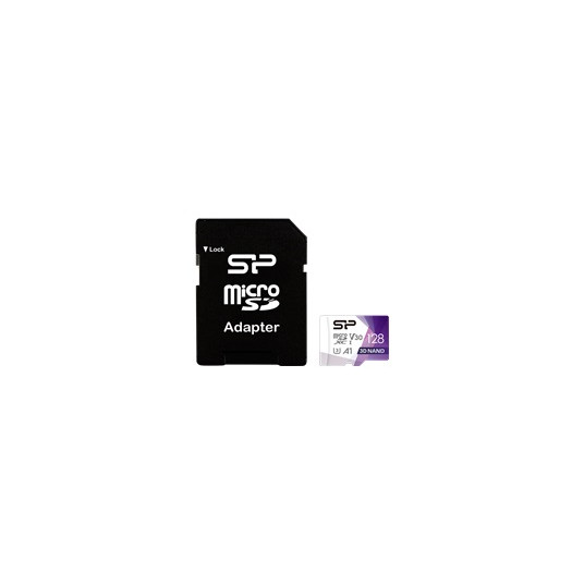  Atminties kortelė Silicon Power Superior Pro 128 GB, micro SDXC, Flash memory class 10, with Adapter, C10,UHS-I U3, A1, V30 