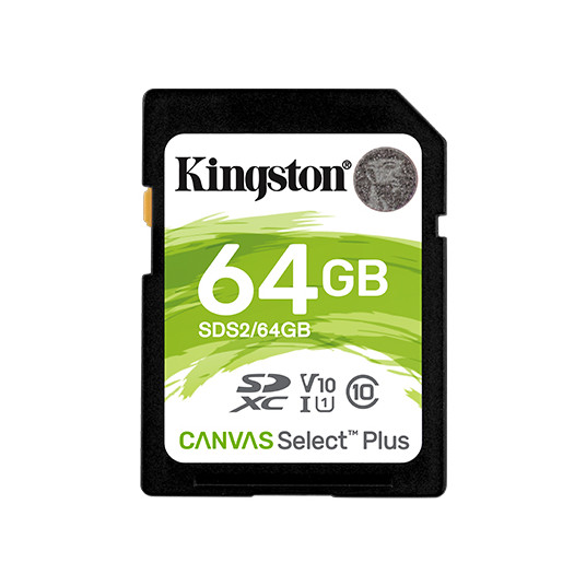  Kingston Canvas Select Plus UHS-I 64 GB, SDXC, Flash memory class 10 