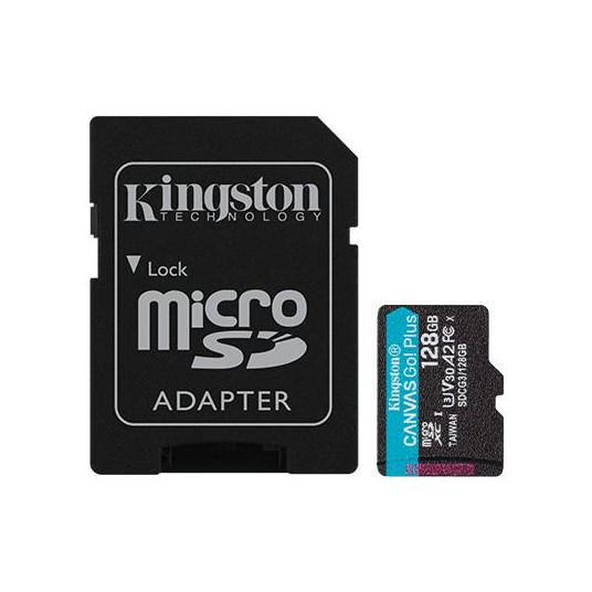  KINGSTON 128GB UHS-I microSD Memory Card with SD Adapter (Class 10) 