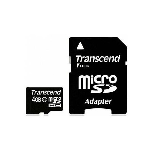  MEMORY MICRO SDHC 4GB W/ADAPT/CLASS4 TS4GUSDHC4 TRANSCEND 