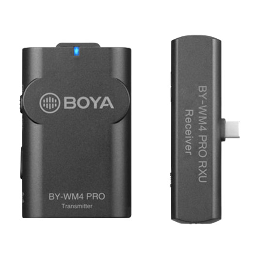  „BOYA BY-WM4 PRO k5“, bevielio mikrofono sistema, skirta „Android“ ir kitiems USB-C įrenginiams, 2,4 GHz, juoda / BOYA10161 