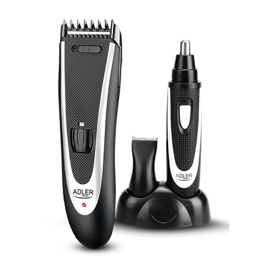  Adler AD 2822 Hair clipper + trimmer, 18 hair clipping lengths, Thinning out function, Stainless steel blades, Black 