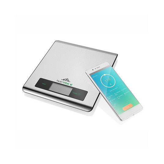  ETA Kitchen scales with smart application  Nutri Vital Maximum weight (capacity) 5 kg, Graduation 1 g, Display type LCD, Silver 