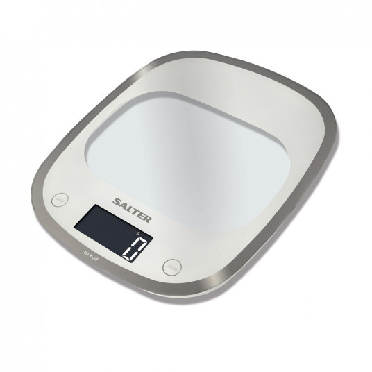  Salter 1050 WHDR White Curve Glass Electronic Digital Kitchen Scales 