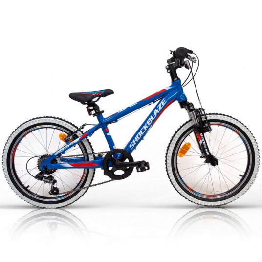  Vaikiškas dviratis ShockBlaze 20" dydis 11,5" (29cm) (mėlynas/raudonas/juodas) 