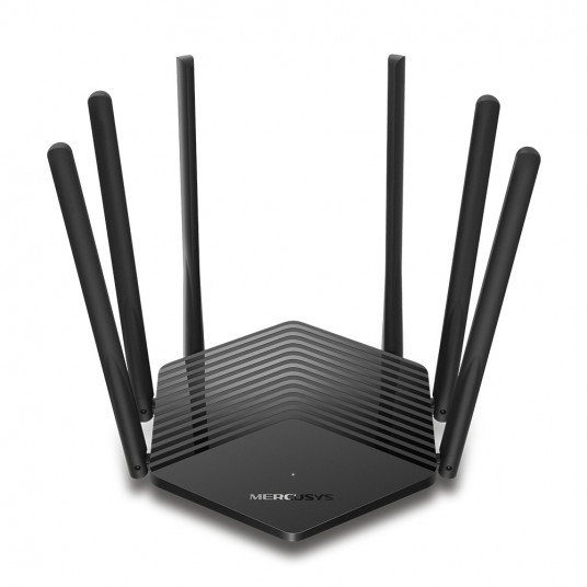 Mercusys Dual-Band Router MR50G 802.11ac, 600+1300 Mbit/s, 10/100/1000 Mbit/s, Ethernet LAN (RJ-45) ports 2, MU-MiMO Yes, Antenna type 6xFixed, Black