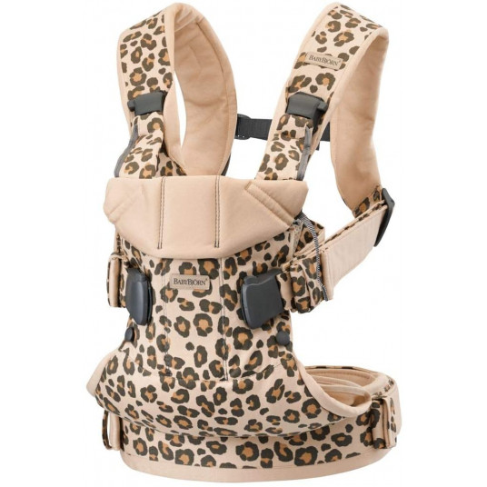 BABYBJORN nešioklė ONE Beige/Leopard Cotton 098075
