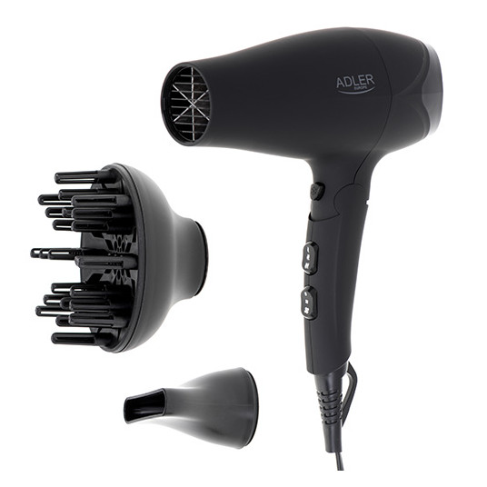  Adler Hair dryer AD 2267 2100 W, Number of temperature settings 3, Diffuser nozzle, Black 
