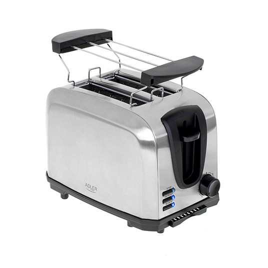  Adler Toaster AD 3222 Power 700 W, Number of slots 2, Housing material Stainless steel, Silver 