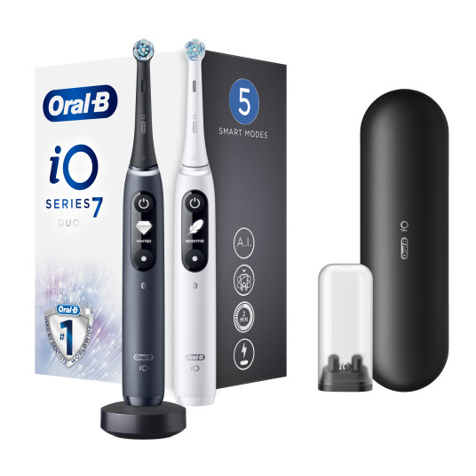  Elektrinis dantų šepetėlis Oral-B iO 7 Duo Pack White/ Black Onyx 