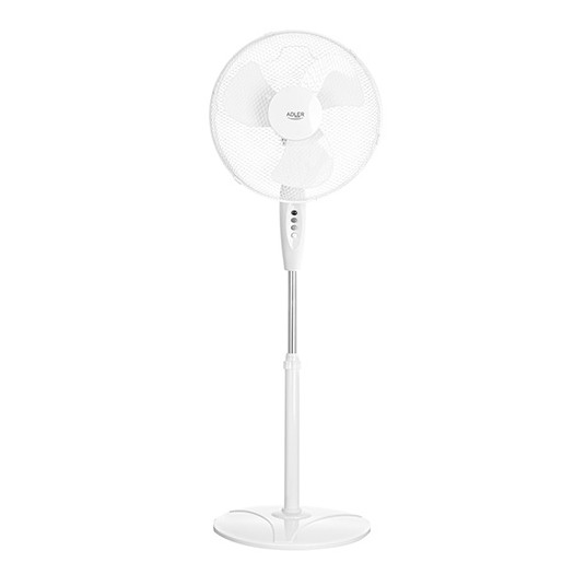  Adler Fan AD 7323w Stand Fan, Number of speeds 3, 90 W, Oscillation, Diameter 40 cm, White 