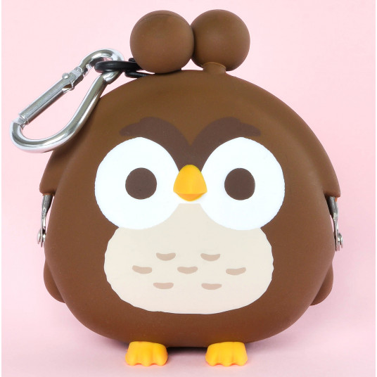  Silikoninė  piniginė 3D POCHI FRIENDS BIRD OWL, Bitter Brown 