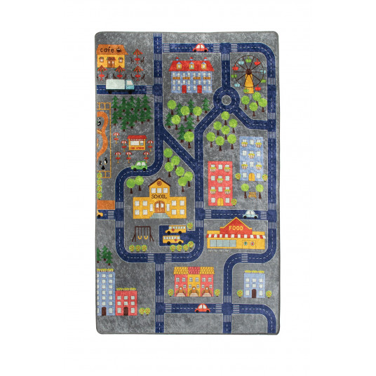 Kilimas (100 x 160) Conceptum Hypnose Small Town - Grey - Daugiaspalvis