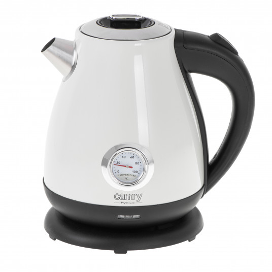  Camry Kettle with a thermometer CR 1344 Electric, 2200 W, 1.7 L, Stainless steel, 360° rotational base, White 
