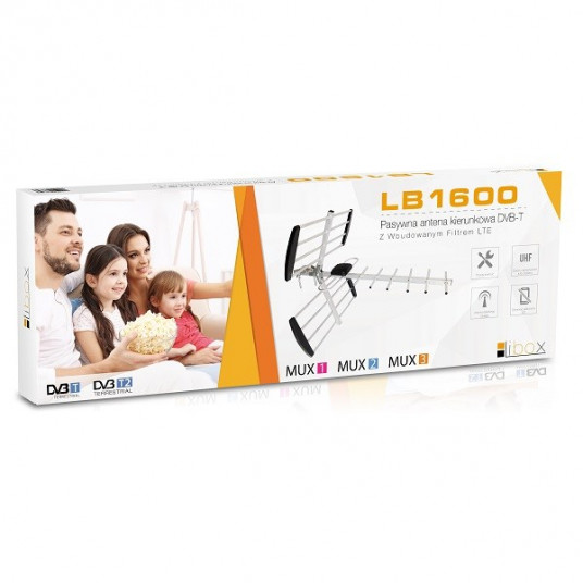  Libox Antena kierunkowa 16-el. pasywna DVB-T Z FILTREM LTE LB1600 televizijos antena Lauke 18 dB 