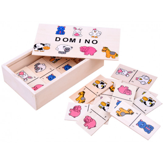 Žaidimas domino su gyvūnų atvaizdais