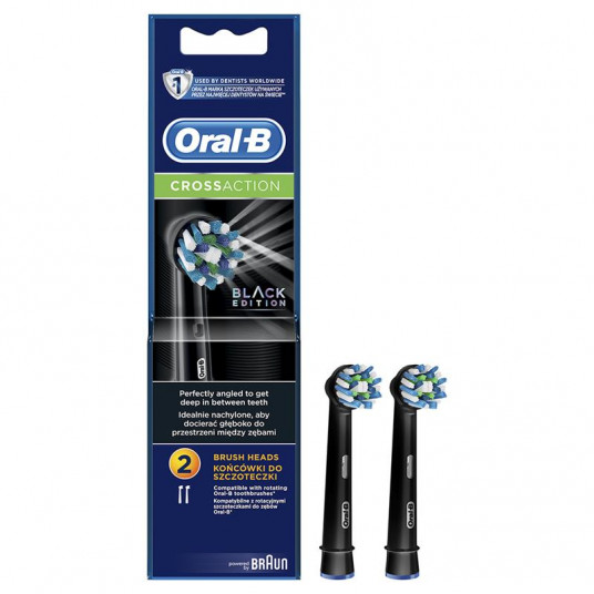 Spare brush Cross Action refill Braun, 2pcs, black