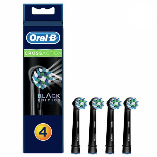 Spare brush Cross Action refill Braun, 4pcs, black