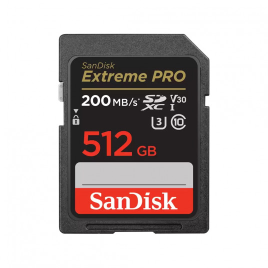  SanDisk SDXC 512GB Extreme Pro 200/140 MB/s V30 UHS-I U3 