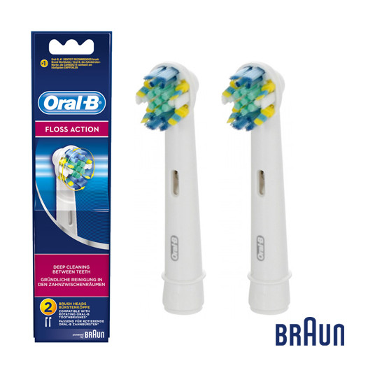  Oral-B Floss Action  EB25-2 For adults, Heads, Number of brush heads included 2, White 