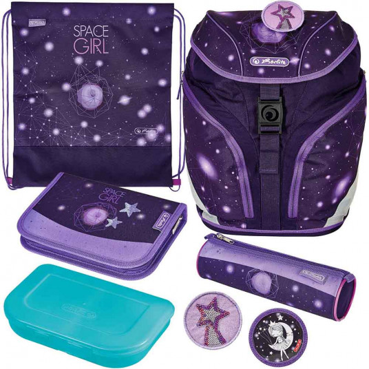  Mokyklinės kuprinės rinkinys HERLITZ SOFTLIGHT PLUS - Space Girl, 50037568 