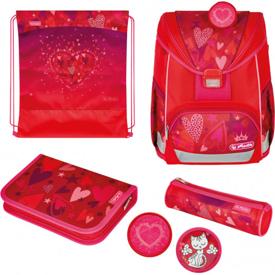  Mokyklinė kuprinės rinkinys HERLITZ ULTRALIGHT PLUS - Sweet Hearts, 50037704 