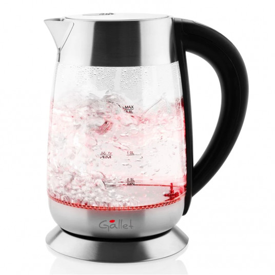  Gallet Kettle GALBOU792 Electric, 2200 W, 1.8 L, Glass, 360° rotational base, Black 