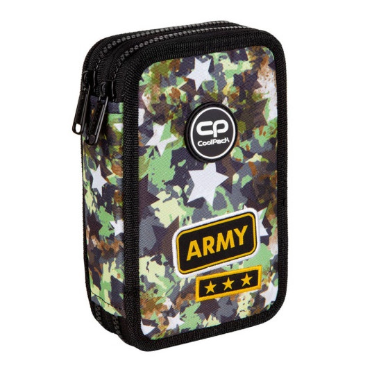  Forminis dviejų skyrių penalas su priedais CoolPack Jumper 2 Army Stars 