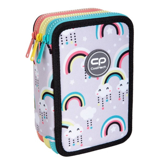  Forminis trijų skyrių penalas su priedais CoolPack Jumper 3 Rainbow Time 