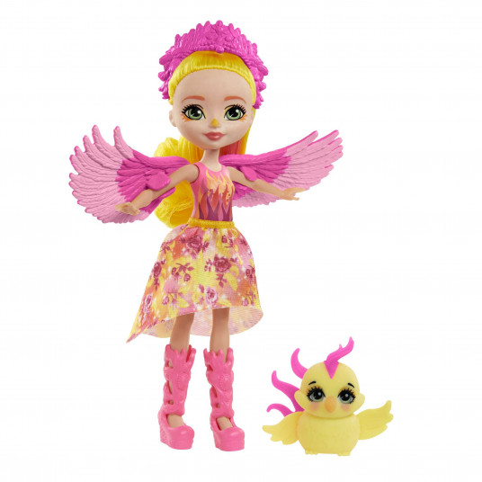  Enchantimals herojė feniksė Falonė sy gyvūnėliu 